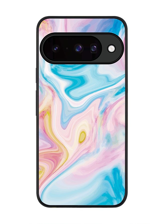 For Google Pixel 10 Case,Slim fit Camera Protection, Shockproof Thin Phone cover  - Marble Print Aqua